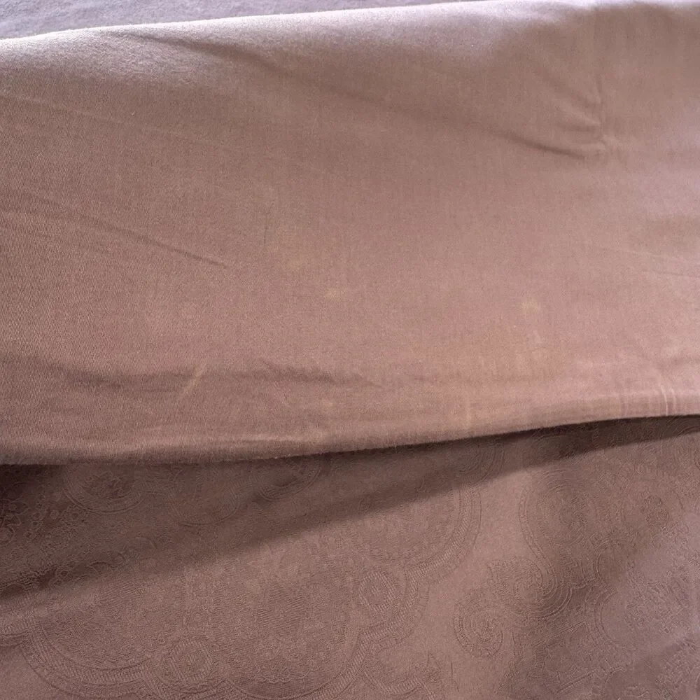 Frette Italy Cotton Lavender Damask Jacquard Queen Duvet Cover & Euro Shams X2